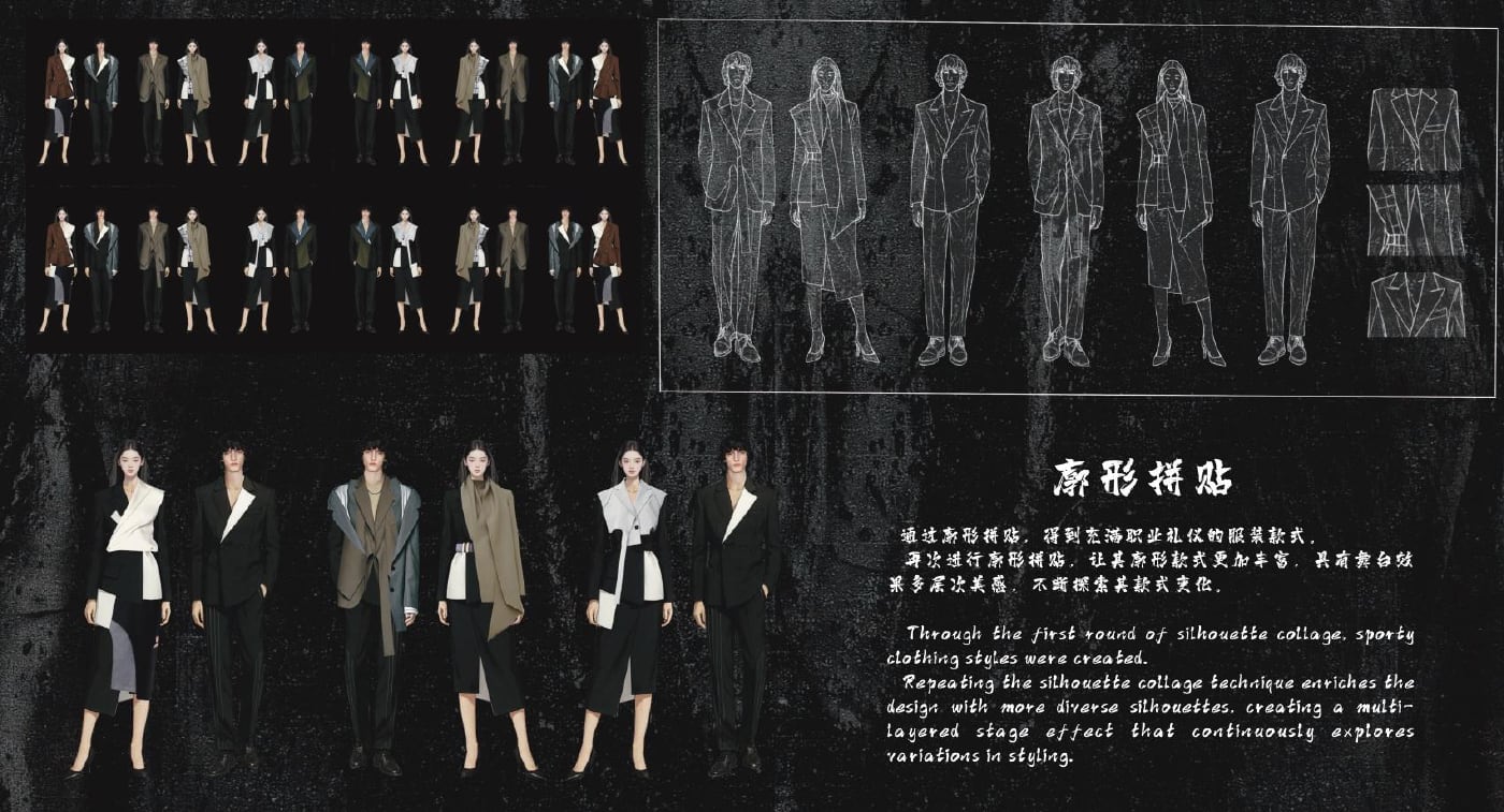 黑白系列拓展 · CLO 3D 款式图 (2)